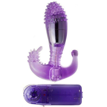 Stimolatore Anale Piccolo con Vibrazione e Rilievi Stimolanti Viola
